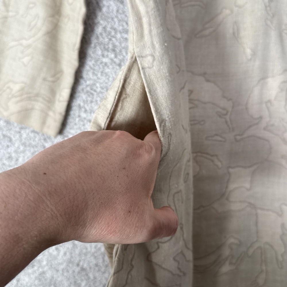J Crew‎ Shift Dress Womens Size 0 Silk Linen Blend Beige Gold Design Pockets - Picture 2 of 8